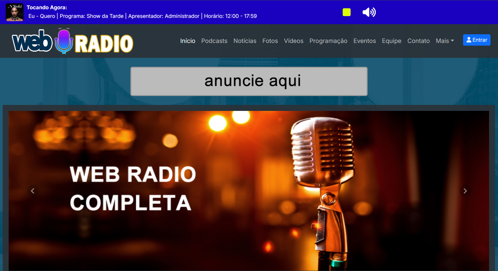 Modelo de Site para Rádio 2
